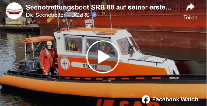 Seenotrettungsboot SRB 88 auf seiner ersten Kontrollfahrt
